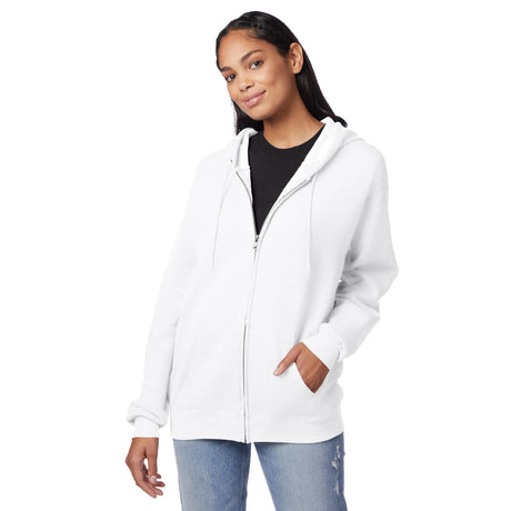 Hanes mens Full-zip Eco-smart Hoodie Hoody, White, Small US Hanes