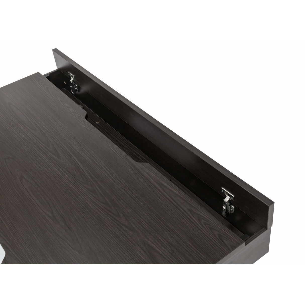 Realspace® Koru Electric 59" W L-Shaped Height-Adjustable Standing Desk with Integrated Power & Charging, Espresso Oak Realspace