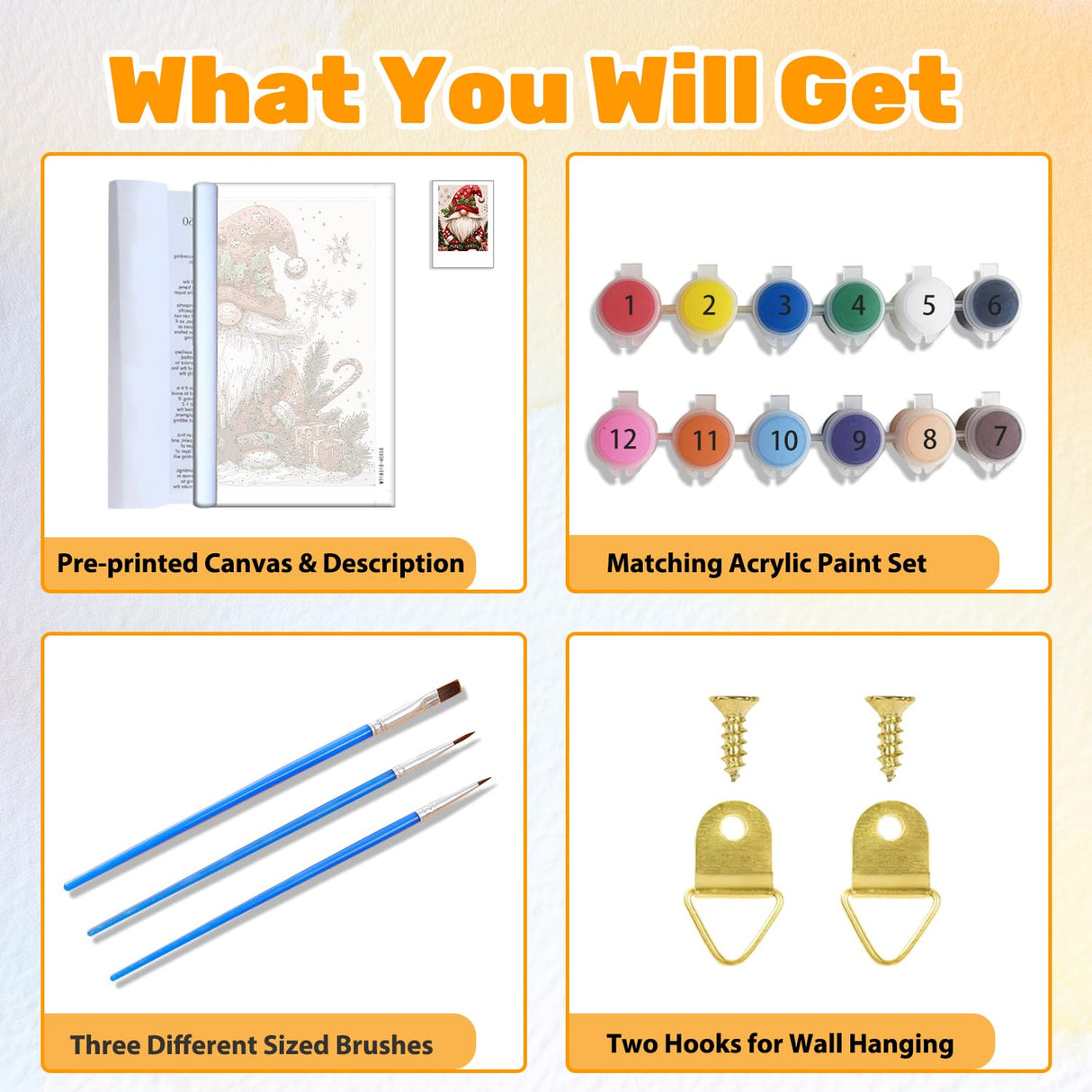 CRZMODE Christmas Paint by Numbers Kit for Adults, Gnome Paint by Numbers for Adults, Acrylic Painting Crafts for Home Decor Gift (16x16inch) CRZMODE