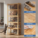 Magshion Display Cabinet with Acrylic Doors, 5-Tier Curio Cabinet for Collectibles, Display Case Showcase for Living Room, Office, 27.5"(L) x 13.5"(W) x 67.5"(H), Natural Magshion