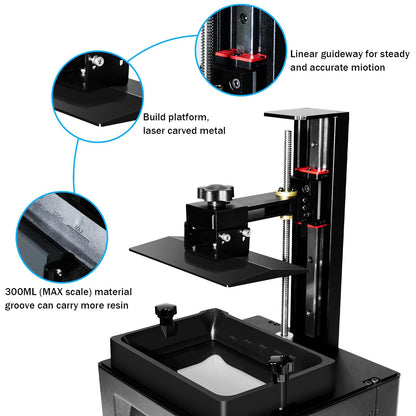 LYNCAST 3D Printer DLP Technology Fast and Precise Printing, High Speed Resin 3D Printer Ultra Quiet Printing 20000+ Hours Service Life,Upgraded DIY UV Photocuring Resin Printer Kit Desktop F - WoodArtSupply