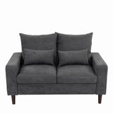Panana 3 Piece Small Sofa Set, Sectional Sofa Loveseat with Ottoman for Small Space Living Room Apartment (Grey) Panana