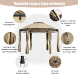 Tangkula 11.5x11.5 ft Round Patio Gazebo, 2-Tier Dome Gazebo with Removable Side Curtains, Heavy Duty Steel Frame, Outdoor Gazebo Pavilion for Tangkula