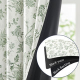 jinchan 100% Blackout Floral Curtains for Bedroom, 108 Inches Long Printed Flower Black Out Curtains, Extra Long Back Tab Sage Green Window Treatment Farmhouse Drapes Set 2 Panels Green jinchan