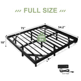 Feonase Full Floating Bed Frame with Led Light and Charging Station, Metal Platform Bed Frame with Heavy Duty Steel Slats Supports, No Box Spring Needed, Easy Assembly, Black Feonase