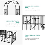 YITAHOME Garden Arbor with Planter Boxes, Wedding Arches for Ceremony, Black Metal Garden Archway for Climbing Plants Outdoor Lawn, Patio and Backyard YITAHOME