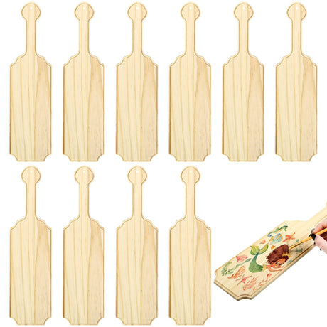 15 Inch Unfinished Wooden Paddle Sorority Paddles Greek Fraternity Paddle Solid Pine Wood Paddle Wooden Frat Paddle Natural Color Craft Wood Ideal for DIY Arts Crafts Home (Classic Style, 10 Pcs) Gerrii
