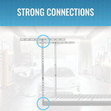 MonsterRax Overhead Garage Storage Racks 3x8’ (2-Pack) Ceiling Mounted Shelving, Adjustable Hanging Organizer, Heavy Duty Steel, Holds 500 Pounds, Color: White, Adjustable from 24"-45" off the Ceiling MonsterRAX Storage Solutions