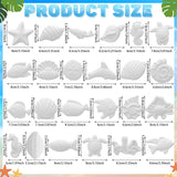 WinnerWhy 24 Pcs Summer Beach DIY Painting Ceramic Kit for Kids Paint Your Own Ceramic Unpainted Plaster Figurines with Tools for Kids Adults Home School Activity Party Favor(Ocean) WinnerWhy