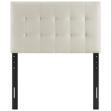 Modway Lily Tufted Linen Fabric Upholstered Twin Headboard in Ivory Modway