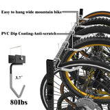 Lezbanz Freestanding Bike Storage Rack for 5 Bikes, 52" Wide Steel Vertical Bike Rack with 5 Bike Hooks & 6 Hooks for Helmet Storage, Bike Racks for Home and Garage, Indoor Floor Bike Stand Lezbanz