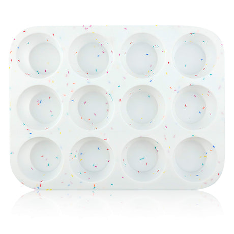 SHEbaking Silicone Muffin Pan Regular 12 Cups Muffin Tin for Muffin and Cupcakes Non-stick Bakeware Durable Baking Mold Cupcake Molds BPA Free SHEbaking