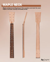 Leo Jaymz DIY Double Cut Electric Guitar Kits with Mahogany Body and Neck - Laurel Wood Fingerboard and All Components Included (DC) Leo Jaymz