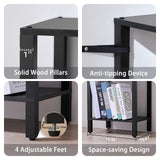 YUFAM 54in Tall Bookshelf 5-Tier Small Narrow Bookcase, Skinny Book Shelf for Small Space, Farmhouse Slim Shelf with Storage, Wood Freestanding Display Thin Bookshelves for Living Room, Office, Black YUFAM