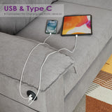 TYBOATLE Sofa Couches for Living Room, Mid-Century Modern Comfy Tufted Upholstered 87" W Loveseat w/ 2 USB Charger & Side Pocket, 2/3 Seater Cloud Couch Sofas for Apartment Bedroom Office (Dark Grey) TYBOATLE