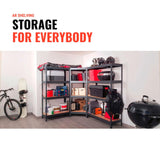 AR Shelving 2400-Lb. Capacity, 71in.H x 60in.W x 18in.D Rivet Shelving Unit, Or Assemble as 2 Benches, Ea. 35 1/2in.H x 120in.L x 18in.D, Matte Dark Gray, Model# Garage 60/18 600 Lbs. AR Shelving