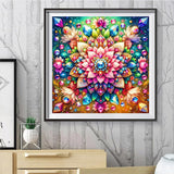 Ekuxom Mandala Diamond Art Kits for Adults-Flowers Diamond Painting Kits for Adults-5D DIY Full Round Drill Gem Art for Home Wall Decor Gifts 14x14inch Ekuxom