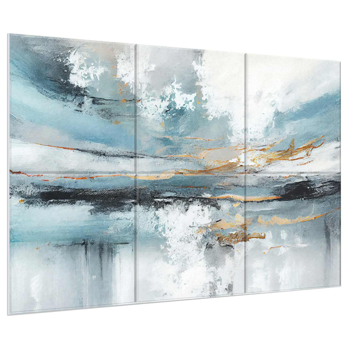 Art Acoustic Panels, 6 Pack Self-Adhesive Large Wall Art Paintings for Wall Decoration, Sound Absorbing Panels for Recording Studio, Living room and Bedroom, 72×48 inch (Lake of the Sky) JBER