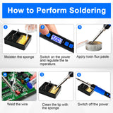 PNECK Soldering Iron Kit, 80W, LCD Display, Adjustable Temperature 356°F -932°F，Blue PNECK