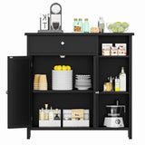Irontar Freestanding Bathroom Cabinet with Doors, Bathroom Floor Cabinet with Drawer & Adjustable Shelf, Kitchen Cupboard, Storage Cabinet for Bathroom, Living Room, Entryway, Black CWG001H Irontar