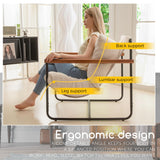 HIGOGOGO Modern Accent Chair, Living Room Chair with Wood Armrests, Shredded Foam Cushion, and Sturdy Metal Frame Reading Chair, Beige HIGOGOGO