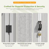 Patiowell 5x3 FT Outdoor Storage Shed with Floor, Plastic Vertical Storage Cabinet with Lockable Doors for Garden, Pool Storage, Tools and Patio Furnitrue Accessories, Light Gray Patiowell