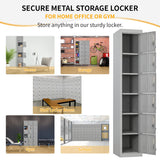 Bonusall Employees Lockers,Metal Office Storage Locker with 6 Door, Tall Steel Lockers with Keys and Lock for School, Gym, Home, Garage, Gray Bonusall