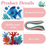 WEBEEDY 20 Sets DIY Sea Animals Theme Greeting Card Making Kit with Instruction for Adult Beginner 5 Styles Dolphins,Fish,Sea Turtles Paper Quilling Kit Summer Theme Party Decoration Gifts WEBEEDY