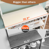 Itaar 6-Tier Bakers Rack with Power Outlet, LED Lights & Wine Rack – White Coffee Bar & Microwave Stand Itaar