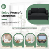 YOUDENOVA 63” Corduroy Loveseat Sofa Couch for Living Room, Small Couch with Deep Seat for Bedroom, Comfy Could Loveseat for Small Living Room, Black Corduroy YOUDENOVA