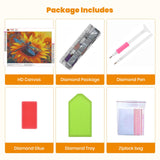 Sunflower Diamond Art Kits for Adults, 5D Dragonfly Diamond Painting Kits for Beginners DIY Full Drill Diamonds Painting Pictures, Diamond Gem Art Painting DIY Crafts Kit for Decor Gift 16x12inch Genius maker