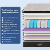 WUYOTRE 12 Inch Full Size Mattress,Premium Full Hybrid Mattress in a Box,Cooling Memory Foam Bed Mattresses with Independent Spring,Soft & Breathable,Back Pain Relief,CertiPUR-US,Medium WUYOTRE