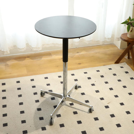 VAOZIURE Adjustable Bar Table, 360 Swivel Height with Aluminum Base for Dining, Bistro, or Home Use, Black VAOZIURE