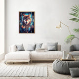 MEIYUDA Diamond Painting Kits for Adults, 3D Wolf Diamond Art Kits for Beginners, DIY Dream Catcher Diamond Art Painting Kit Gem Art Crystal for Home Wall Decor and Holiday Presents 12x16Inch MEIYUDA