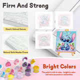 nekpiahu 6 Pack Cartoon Paint by Numbers for Kids with Framed Canvas-with Wooden Easel, Paint by Number for Kids Ages 4-8-12, DIY Easy Acrylic Oil Painting Kits for Home Wall Decor (8X8inch) nekpiahu