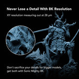 phrozen Sonic Mighty 8K LCD Resin 3D Printer, 10" Monochrome LCD, Tabletop 3D Resin Printer with 28µm XY Resolution, 8.6 * 4.8 * 9.3 Inch Printing Volume for Models, Miniatures and Action Figures phrozen