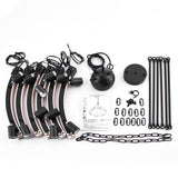 brfaixla 12-Light Wooden Wagon Wheel Chandelier Farmhouse, 31.5'' Black&Cream Colored Chandelier Pendant Light for Living Room, Industrial Rustic Round Wood Chandeliers for Dining Room Entryway Porch brfaixla