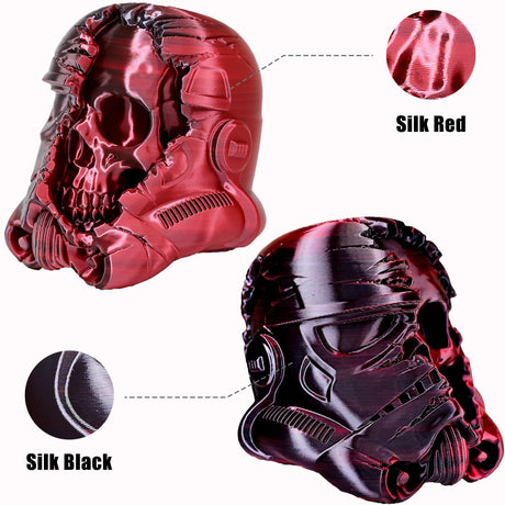LOCYFENS PLA Filament 1.75mm, Silk PLA 3D Printer Filament, Dual Color Filament Black Red 2 in 1 Coextrusion 1.75 PLA Filament +/-0.02mm, 1kg/2.2lb LOCYFENS