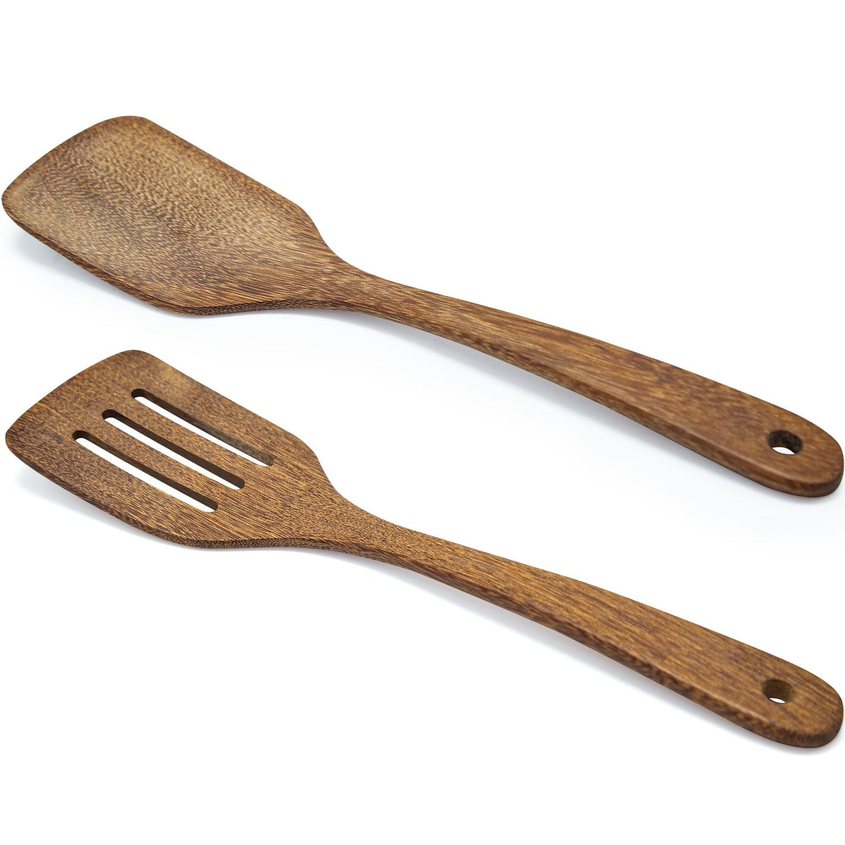 Wooden Spatula for Cooking 12 Inches Wood Spatula Slotted Turner Cooking Utensils for Nonstick Cookware, Kitchen Spatula for Fish, Eggs, Pancakes, 2 Pack Thimmamma