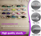 Forzacx Floating Shoe Display Shelf with Lights Set of 5, Glow Color Changing Sneaker Shelf- Display Your Top Shoes, Sturdy Levitating Shoe Wall Shelf Easy to Install, for Bedroom, playroom etc Forzacx