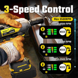 VERVEWAVE 1200N.m Impact Wrench for DeWalt 20V Battery (no battery), 20V 1/2” Cordless Impact Gun, 900Ft-lbs Electric Impact Driver with 3-Speed Control, 6 Pcs Impact Sockets Included, Tool Only VERVEWAVE