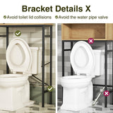 Over The Toilet Storage Cabinet with Fluted Doors and Adjustable Shelf, Tall Bathroom Organizer with Metal Stand Space Saver Over Toilet , Wood Rack for Bathroom, Restroom, Laundry, Natural Oak FiveWillowise