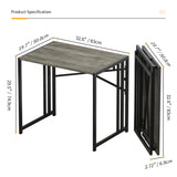 Lutown-Teen 32 inch Small Folding Desk, Writing Gaming Computer Camping Desk for Small Spaces, No Assembly Required Home Office Desk, Black Oak Lutown-Teen