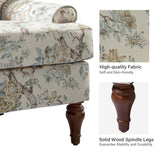 HULALA HOME Accent Chair with Solid Legs & Removable Cushion, Farmhouse Floral Comfy Upholstered Armchair, Leisure Single Sofa Chair for Living Room Bedroom HULALA HOME