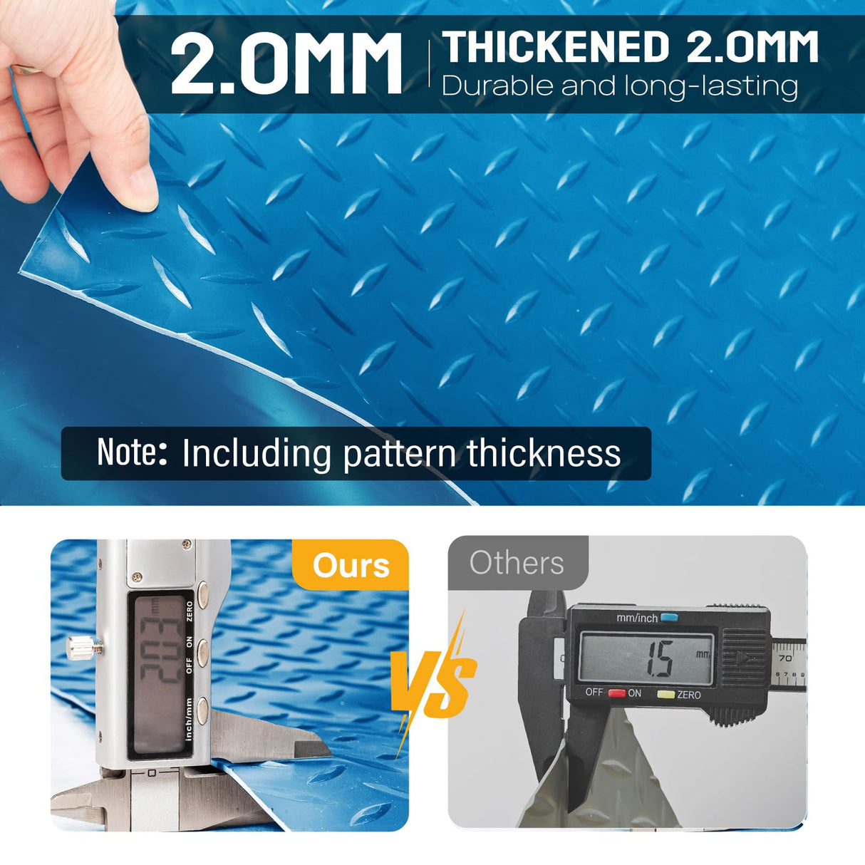 TUFFIOM 7.5 x 20 FT Garage Floor Mat, Thickened Diamond Plate PVC Garage Mats Flooring Roll for Under Car, Garage Parking Mats for Floor Large SUVs, MPV, Pickup Truck TUFFIOM