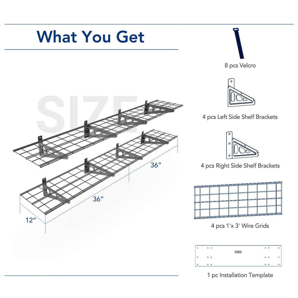 FLEXIMOUNTS 12-inch-by-72-inch Wall Shelf Garage Storage Rack Wall Mounted Floating Shelves,1x6ft ,Black, 2-Pack FLEXIMOUNTS
