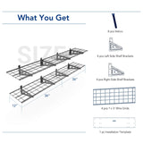 FLEXIMOUNTS 12-inch-by-72-inch Wall Shelf Garage Storage Rack Wall Mounted Floating Shelves,1x6ft ,Black, 2-Pack FLEXIMOUNTS