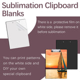6 Pack Sublimation Clipboard Blanks Bulk MDF Sublimation Clipboard A4 Letter Size 8.8'' x 12.4'' Sublimation Teacher Blanks for Office Products DIY Handmade Craft Sublimation Ornaments Blanks AiDiYGECO