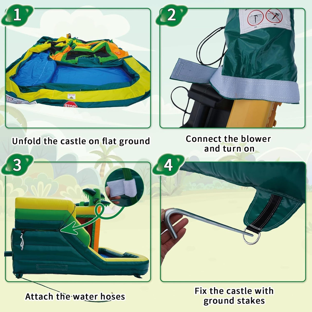 HapCap Commercial Bounce House Water Slide Combo with Blower for Kids or Adults,PVC Semi Commercial,Large Jumping House,Wet Dry Bounce House,Outdoor Birthday Party,15' x 13'x 9.4' (Without Blower) Hapcap