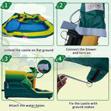 HapCap Commercial Bounce House Water Slide Combo with Blower for Kids or Adults,PVC Semi Commercial,Large Jumping House,Wet Dry Bounce House,Outdoor Birthday Party,15' x 13'x 9.4' (Without Blower) Hapcap